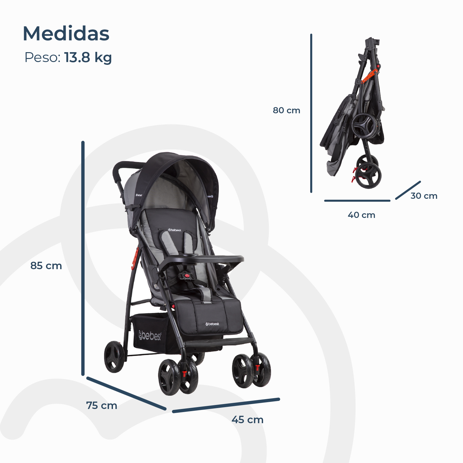 Coche Travel System Summer Gris-6
