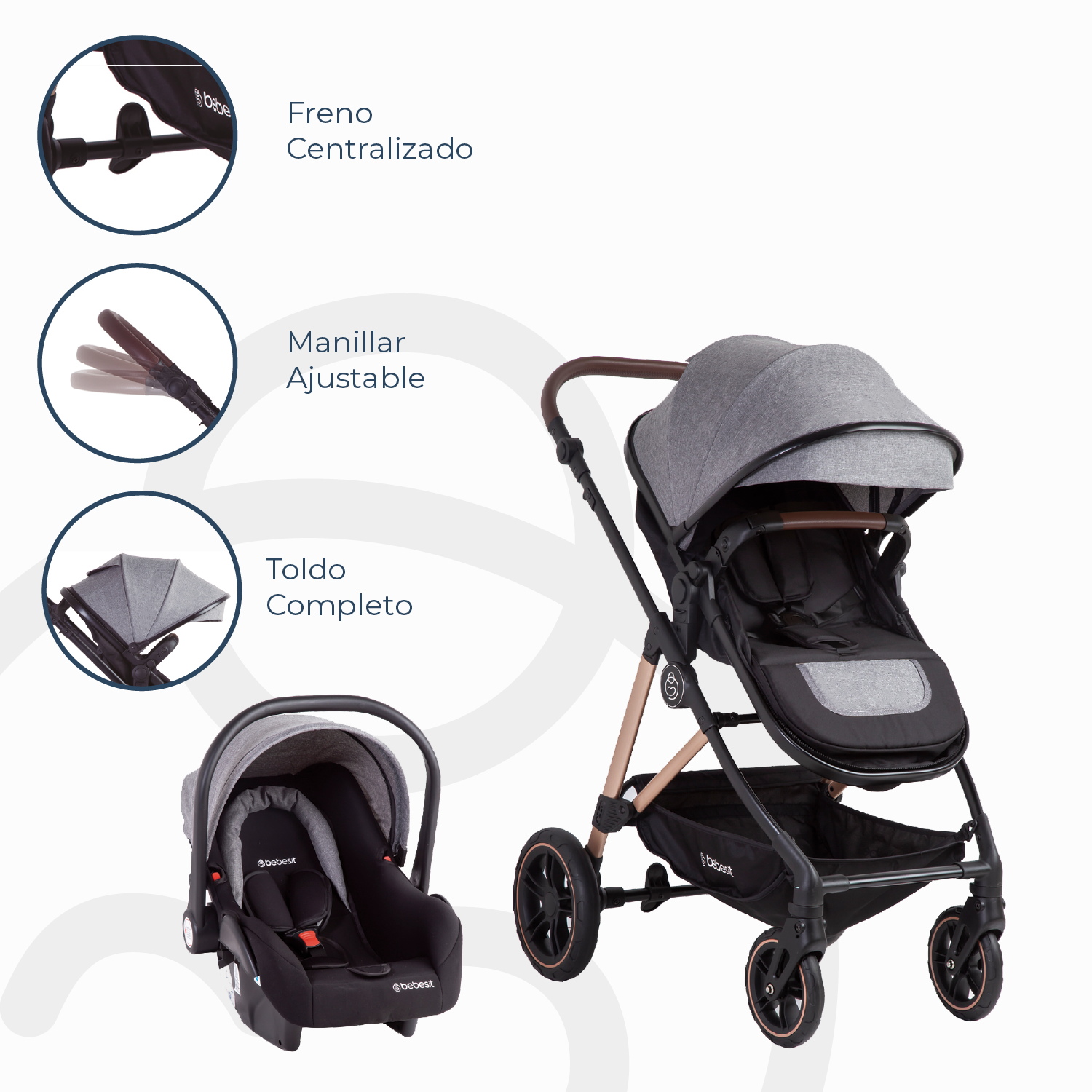 Coche Cuna Travel System Neo Gris Bebesit-8