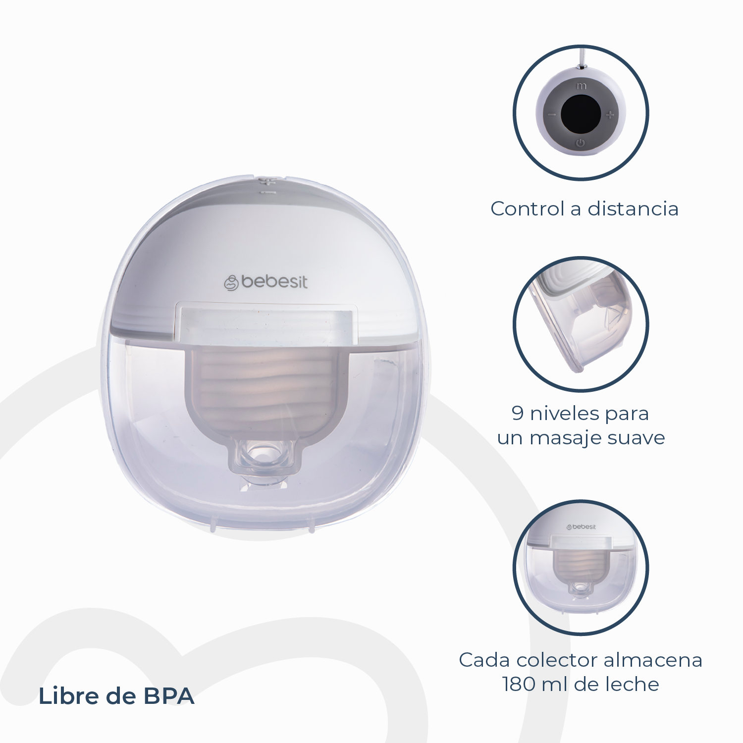 Extractor Leche Materna Eléctrico Manos Libre + 10 Bolsas-6