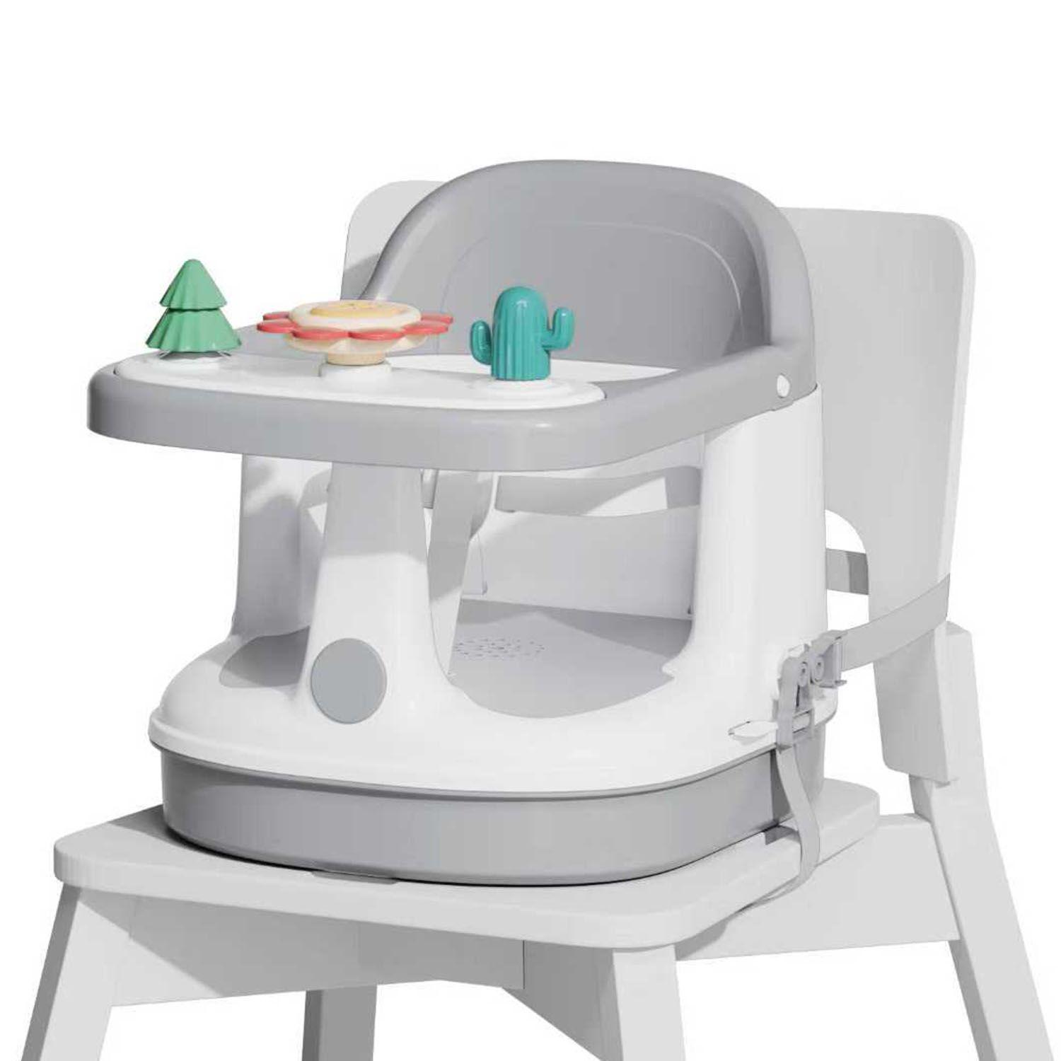 Booster 2 en 1 Bañera y Silla de Comer con Bandeja Gris-6