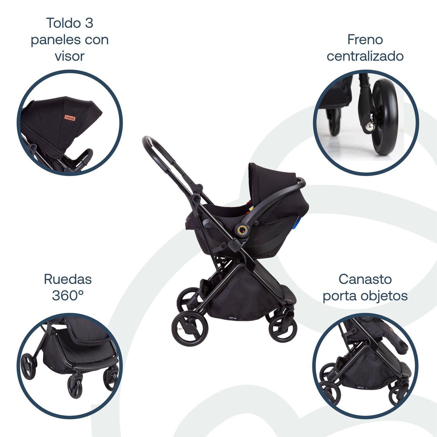 Coche Travel System Swift 360 Negro Bebesit-3