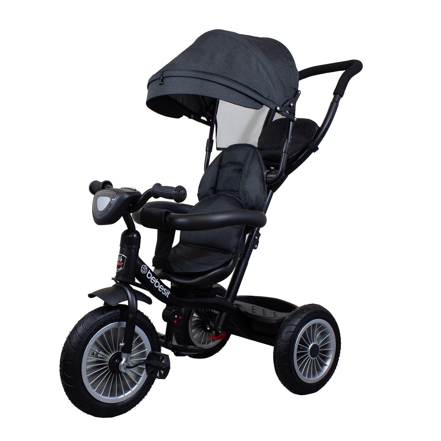 Triciclo Paseo Infantil 360 1326 LX Negro Bebesit-0