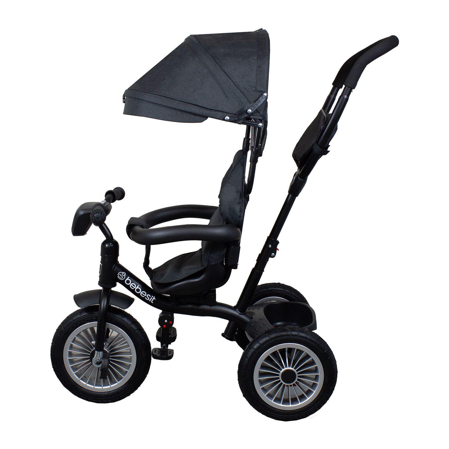 Triciclo Paseo Infantil 360 1326 LX Negro Bebesit-1