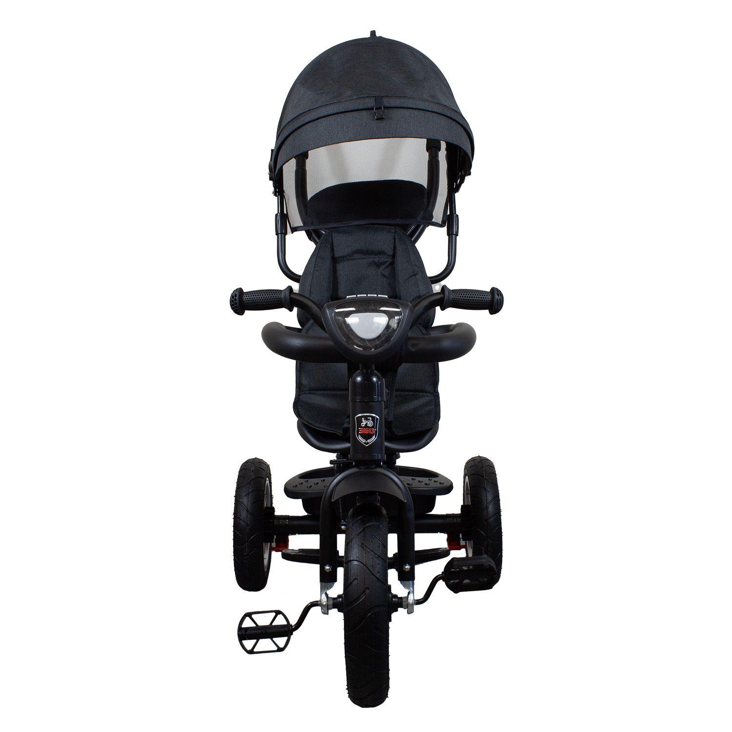 Triciclo Paseo Infantil 360 1326 LX Negro Bebesit-2