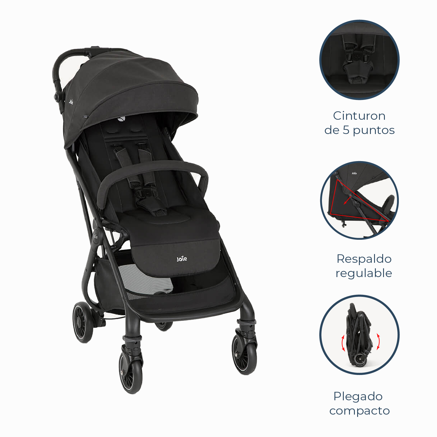 Coche Paseo Compacto 3 en 1 Tourist Shale Joie-7