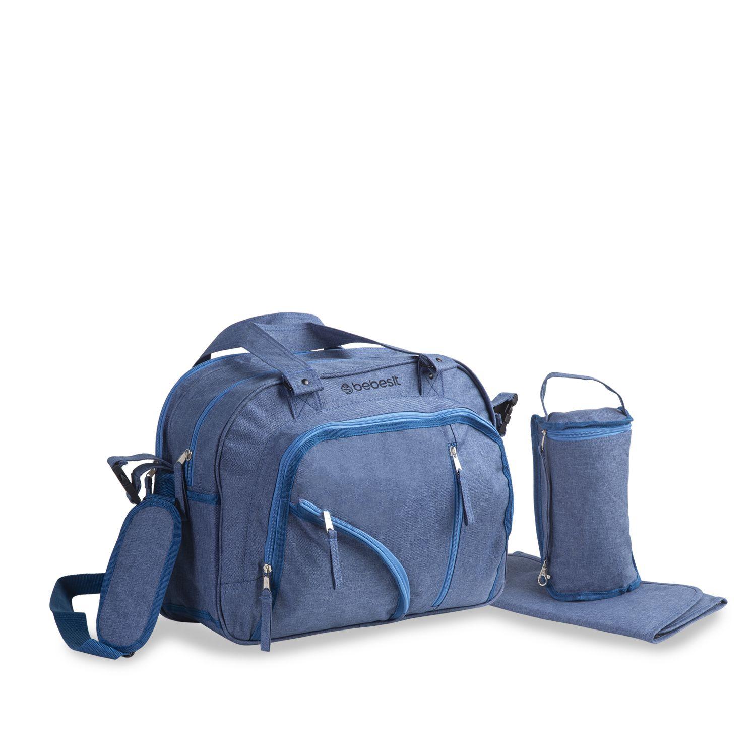 Bolso Maternal Mudador Pañalera Bebesit Melange - Azul-4