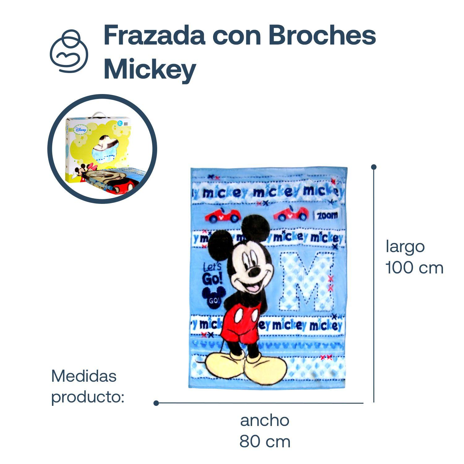 Saco con Broche Bebé Manta Mickey Celeste Disney-6
