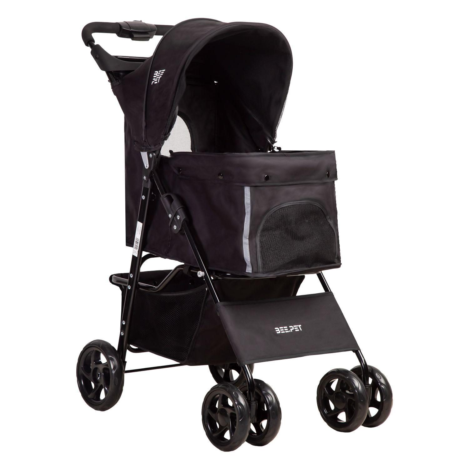 Coche Mascota Plegable Pro Perro Gato Negro BeePet Bebesit-0
