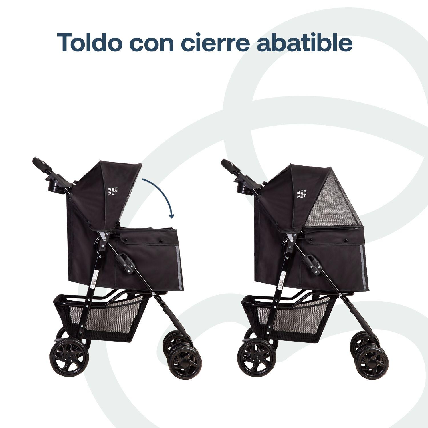 Coche Mascota Plegable Pro Perro Gato Negro BeePet Bebesit-4