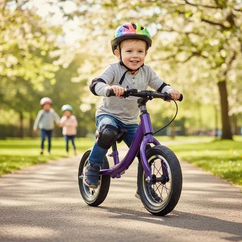 Bicicleta de Aprendizaje Niños y Niñas Infantil con Frenos Morada-2