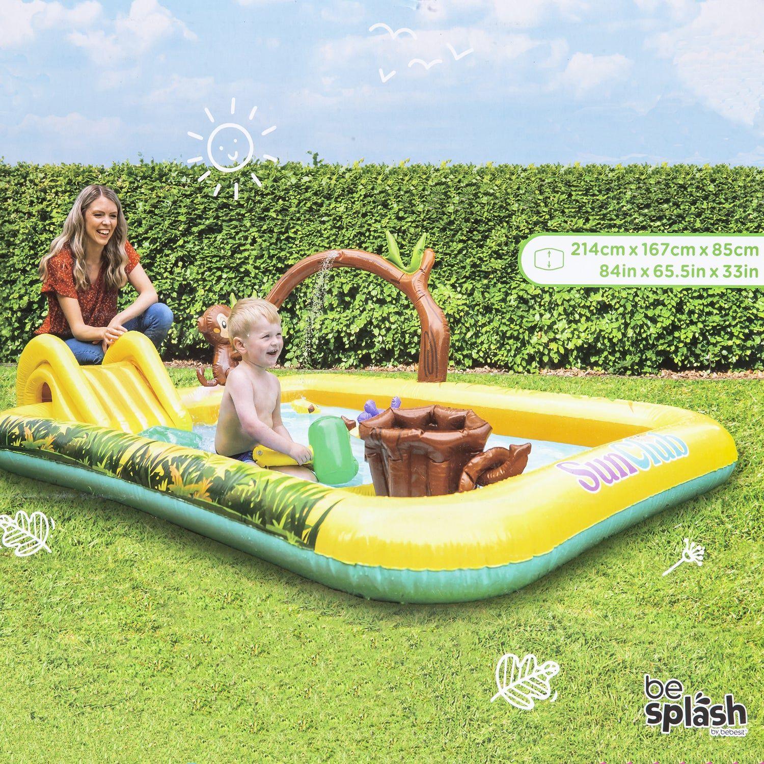 Piscina Centro de Juegos Selva Tobogán Aspersor Be Splash-5