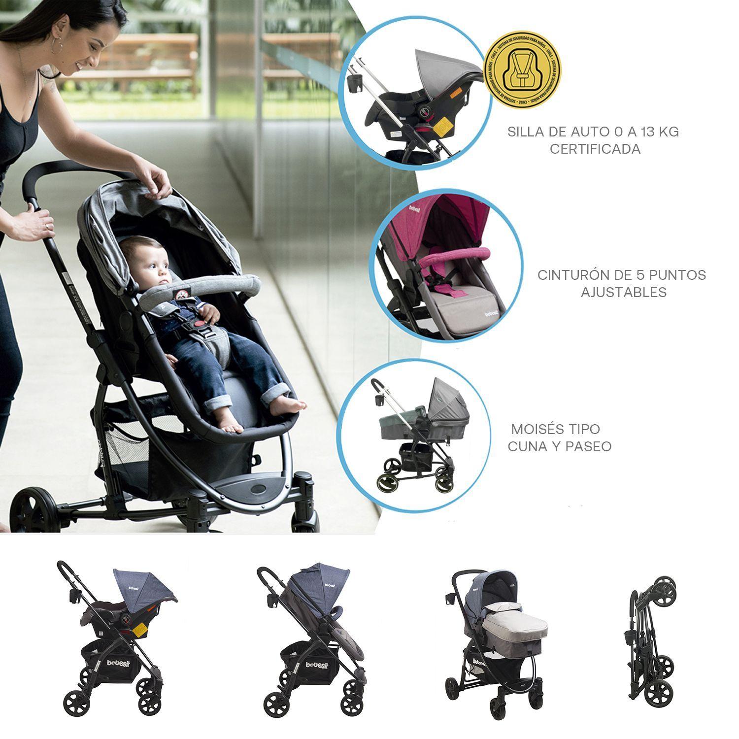Coche Travel System Fénix Azul Bebesit-9