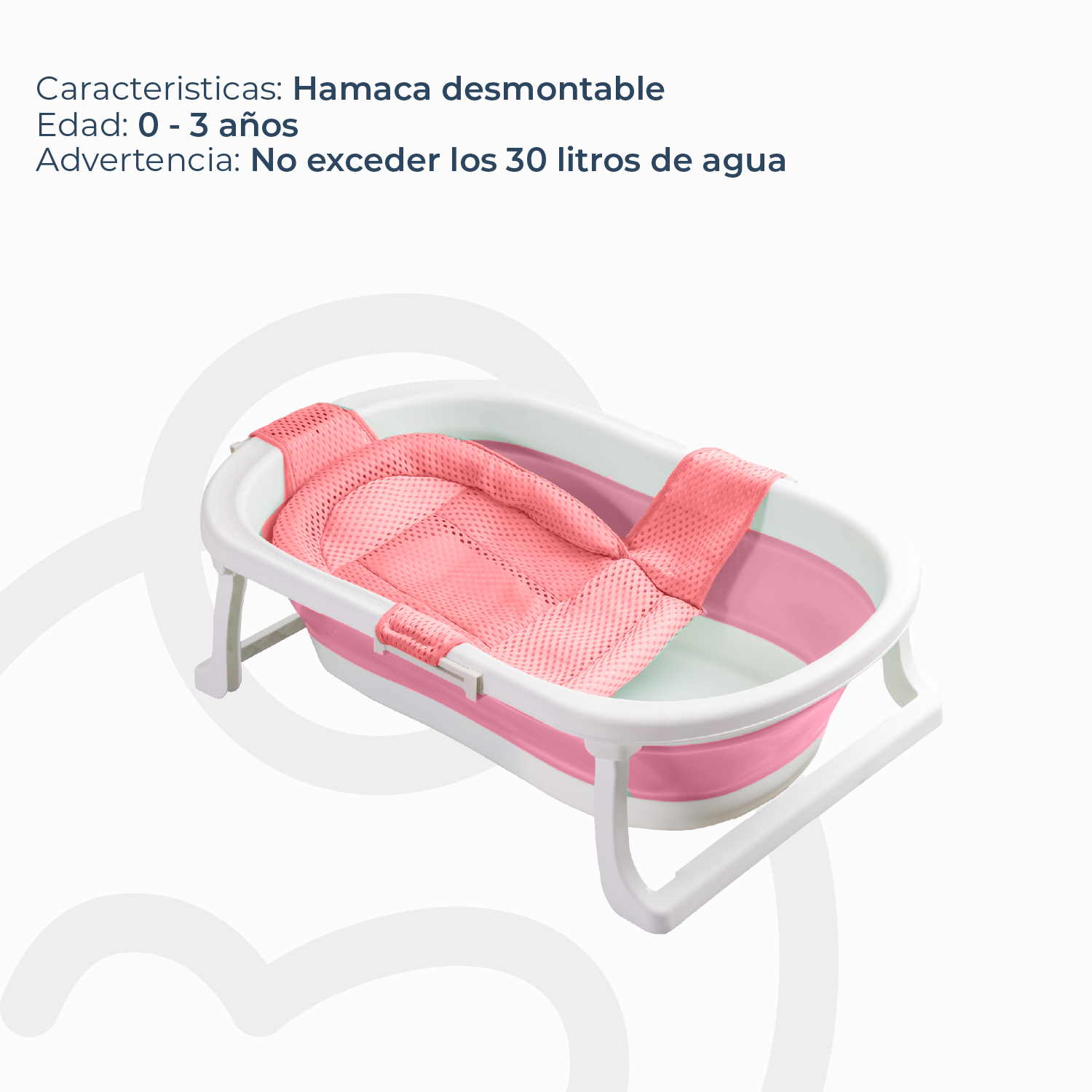 Bañera Jelly con Hamaca Rosa Bebesit-3