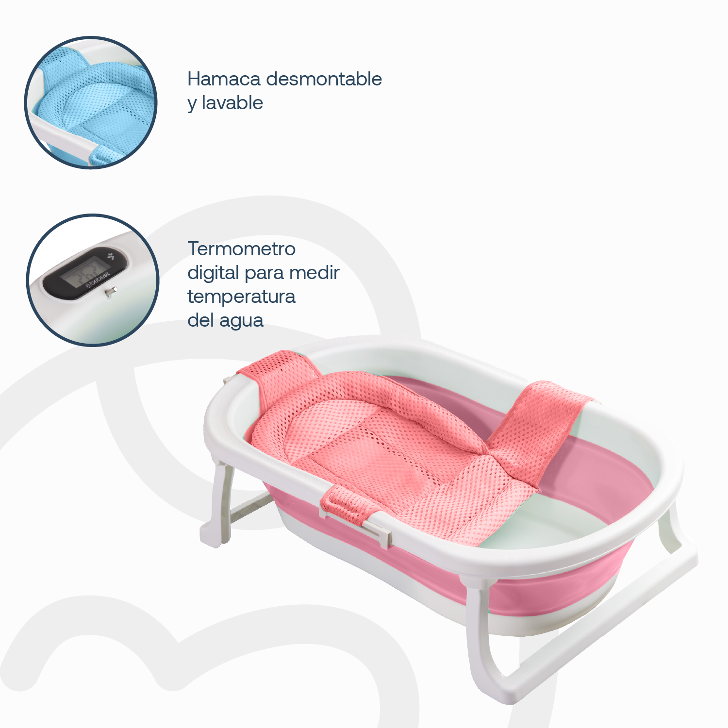 Bañera Jelly con Hamaca Rosa Bebesit-4