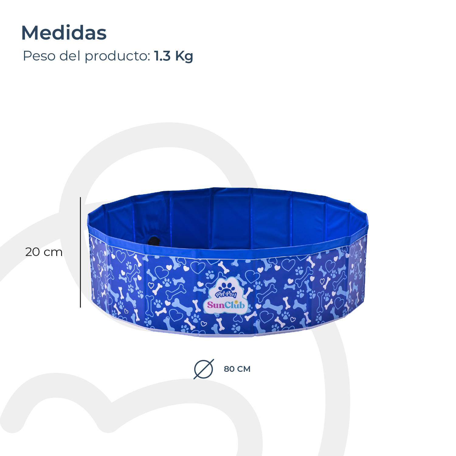 Piscina Bañera Plegable para Mascotas Azul-5