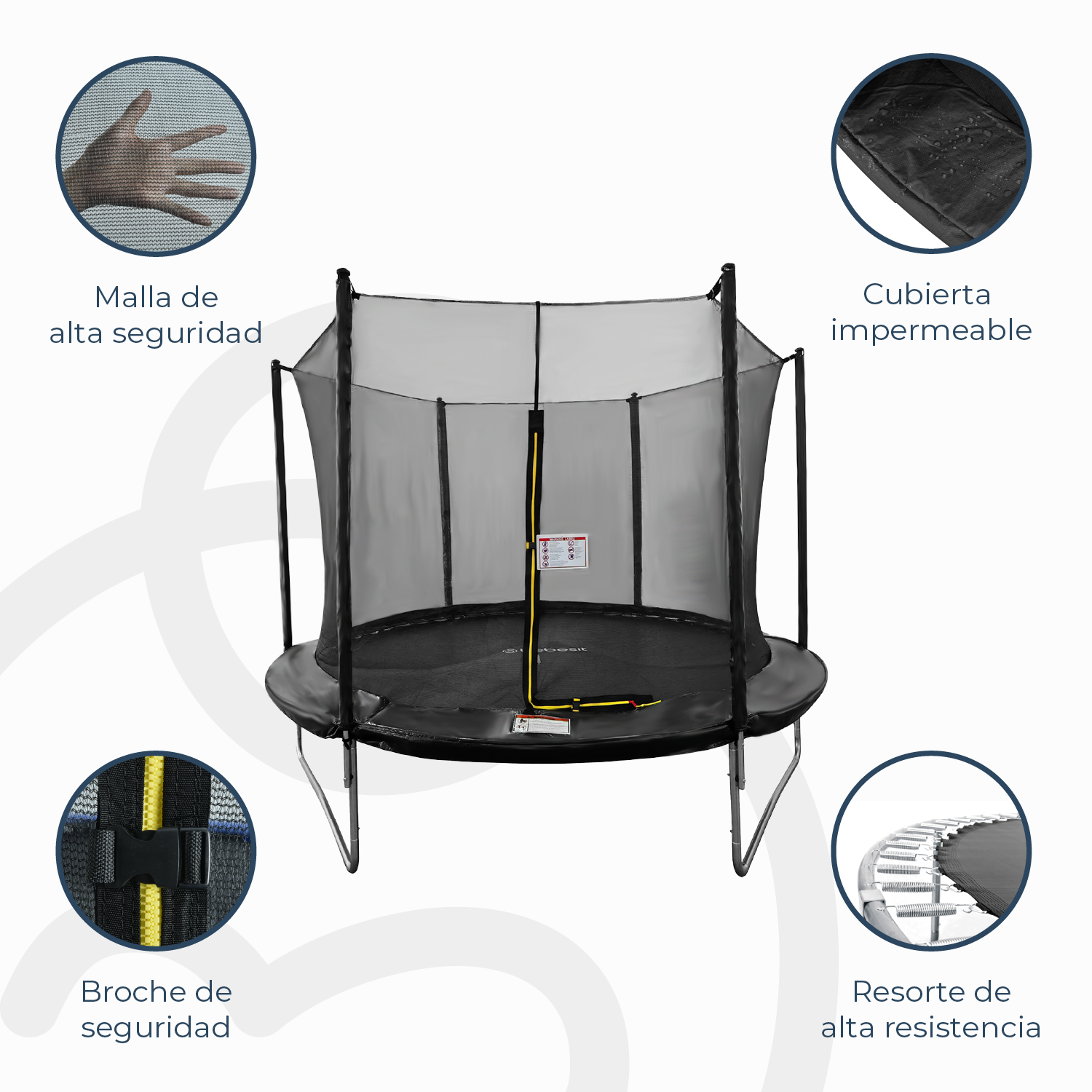 Cama Elástica Trampolín 3,05 mt + Escalera y Malla Seguridad-4