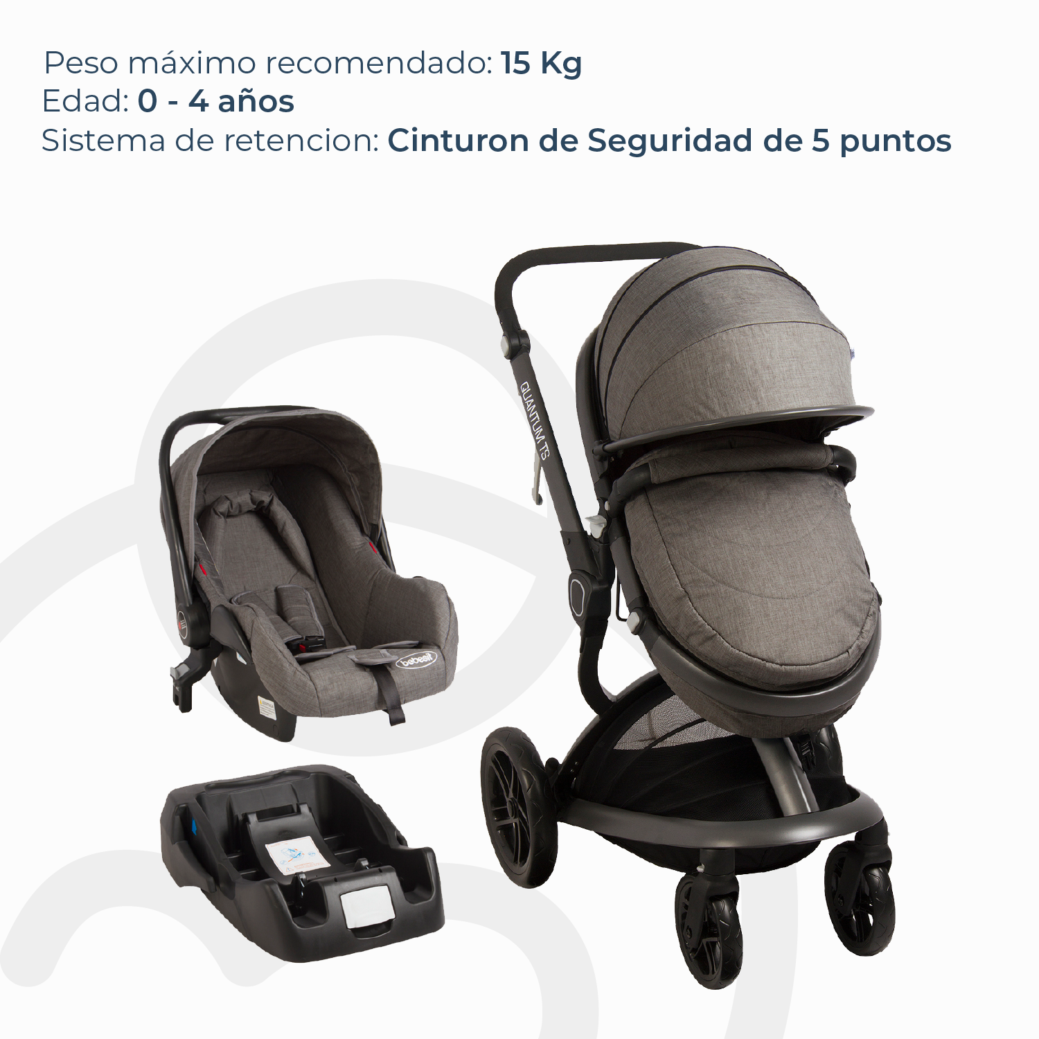 Coche Travel System Quantum Gris Bebesit-5
