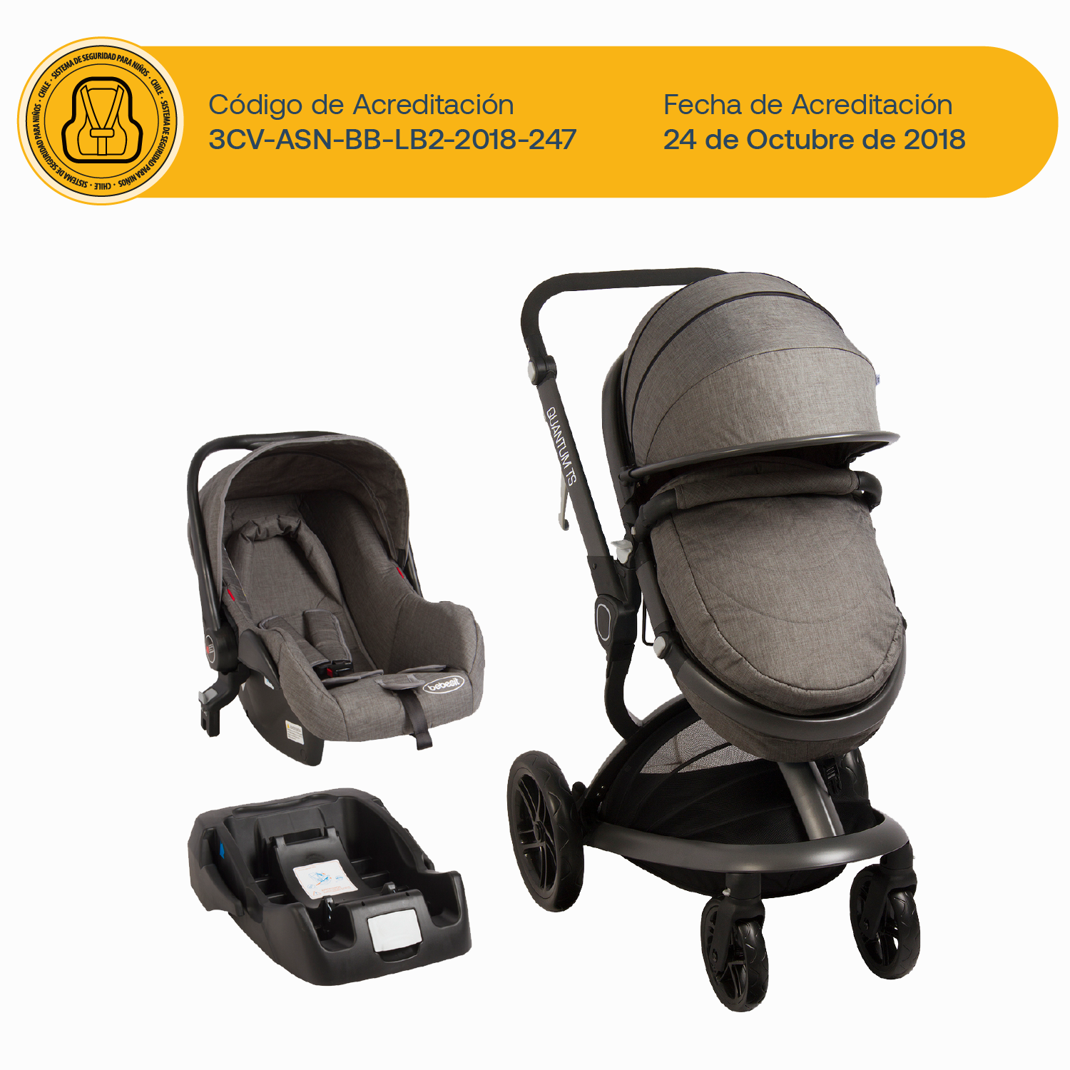 Coche Travel System Quantum Gris Bebesit-8