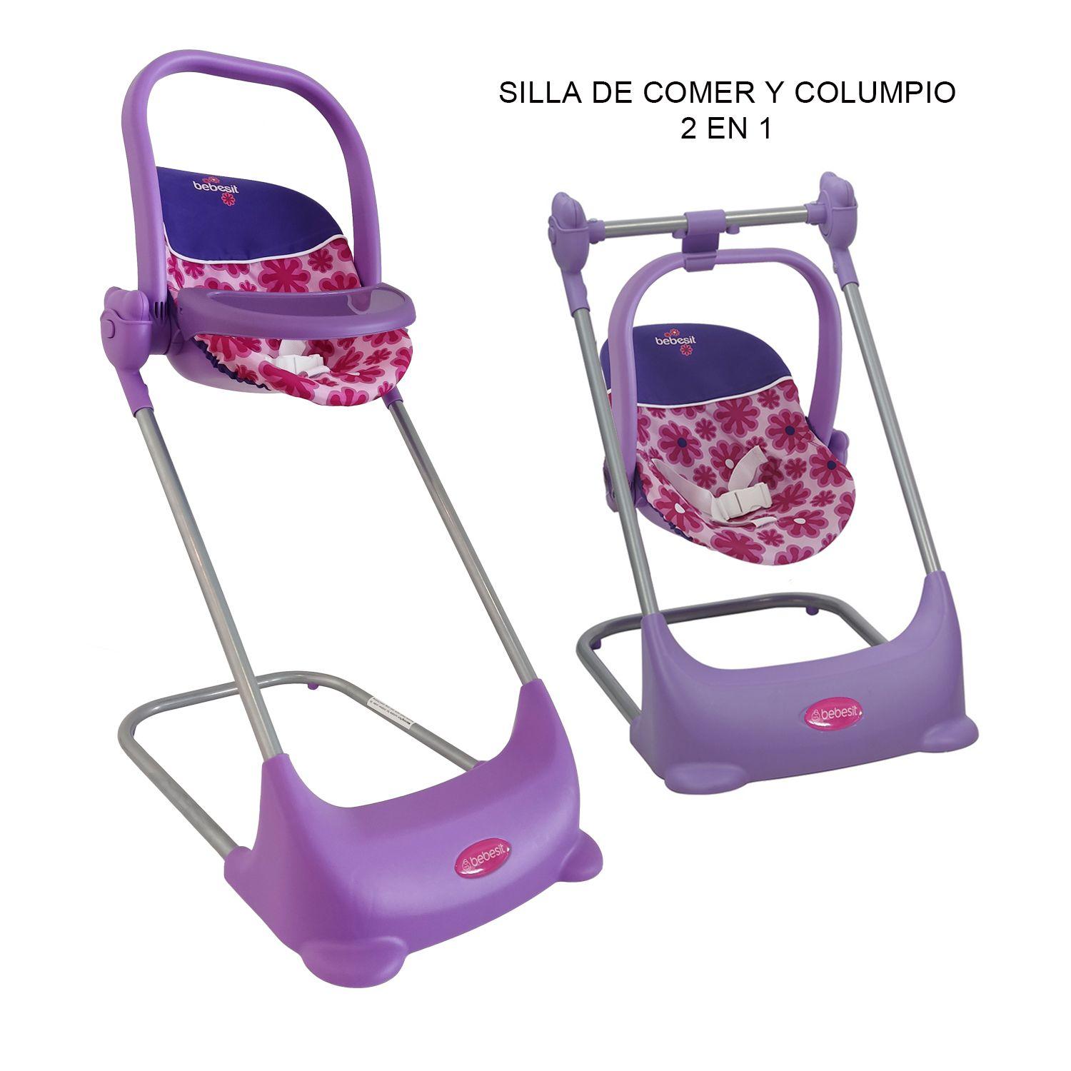 Coche Travel de Juguete para Muñeca Rosado + Cuna Bebesit-6