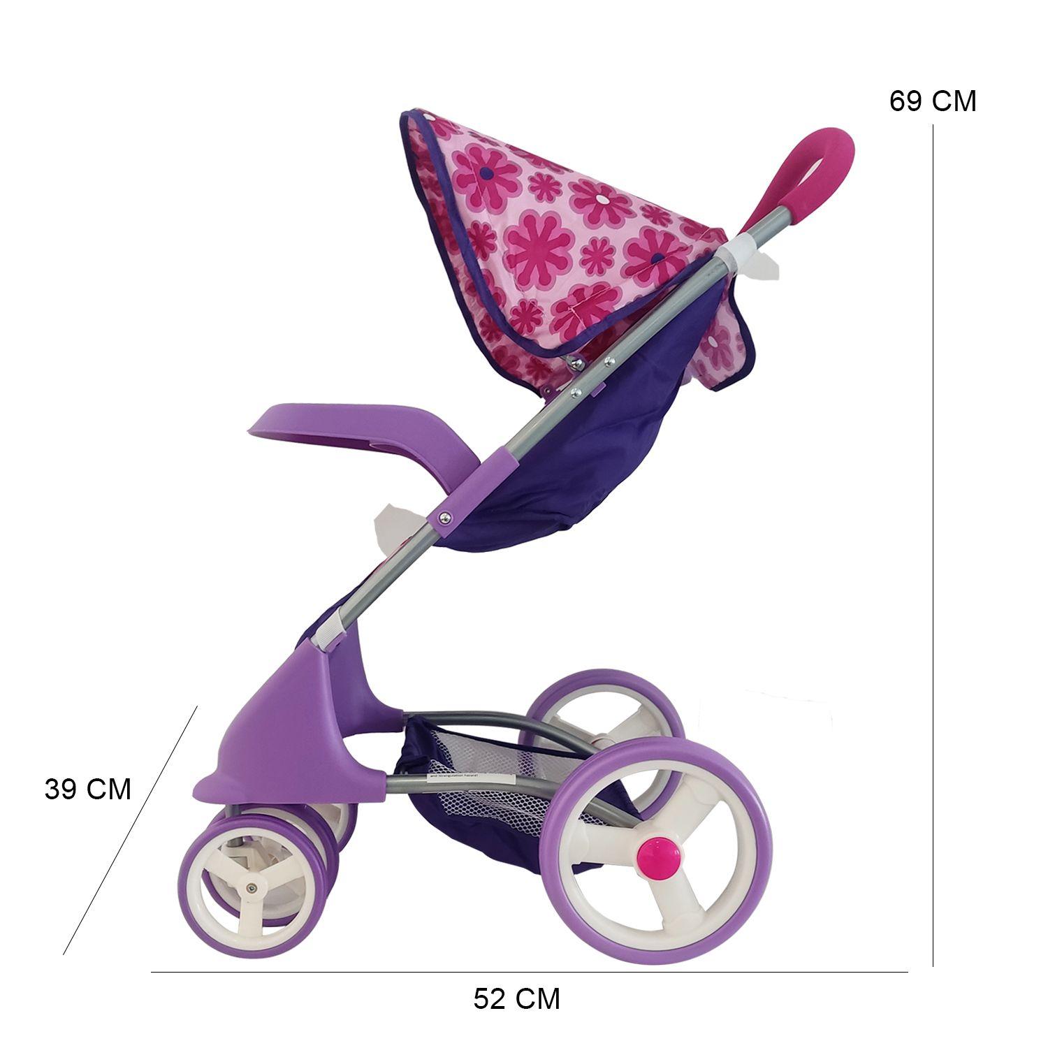Coche Travel de Juguete para Muñeca Rosado + Cuna Bebesit-9