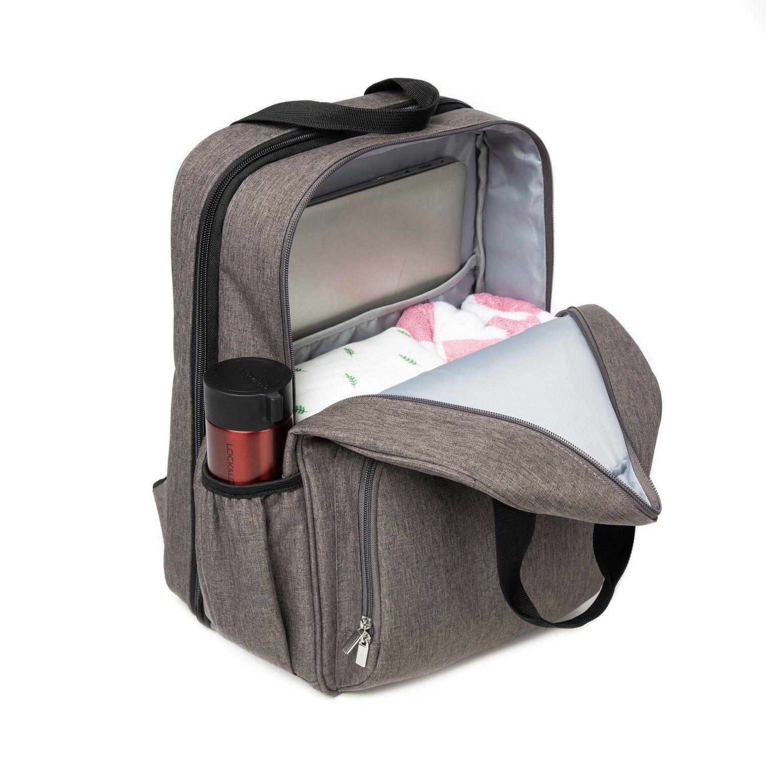 Mochila Maternal 3 En 1 Pañalera Cuna Y Mudador Portátil Gris Bebesit-3