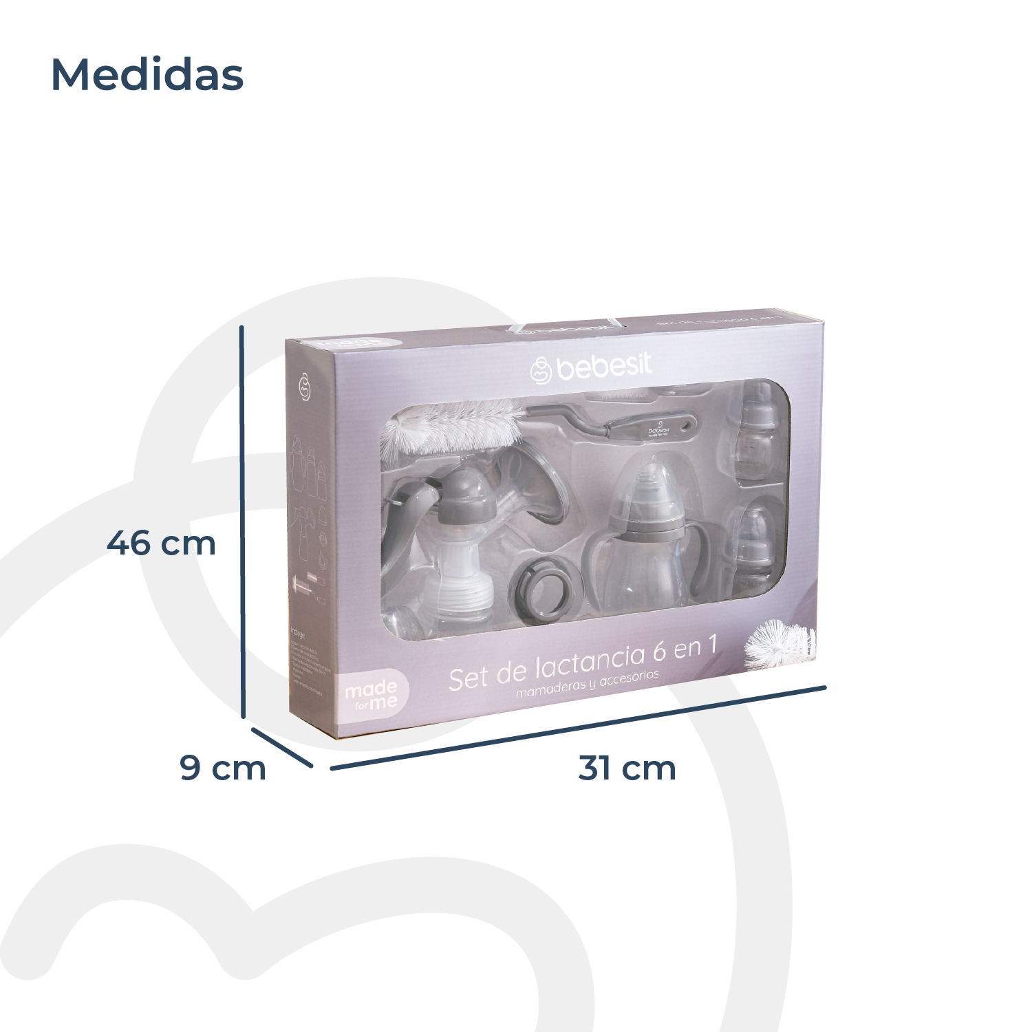 Set de Lactancia 6 en 1 Mamaderas y Accesorios Bebesit-6