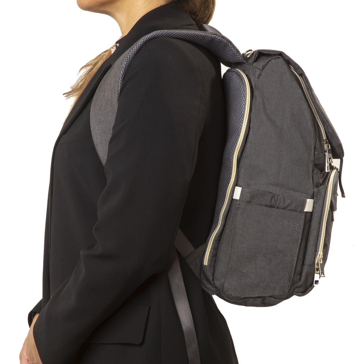 Mochila Maternal Mudador Bebesit Melange Negro-5