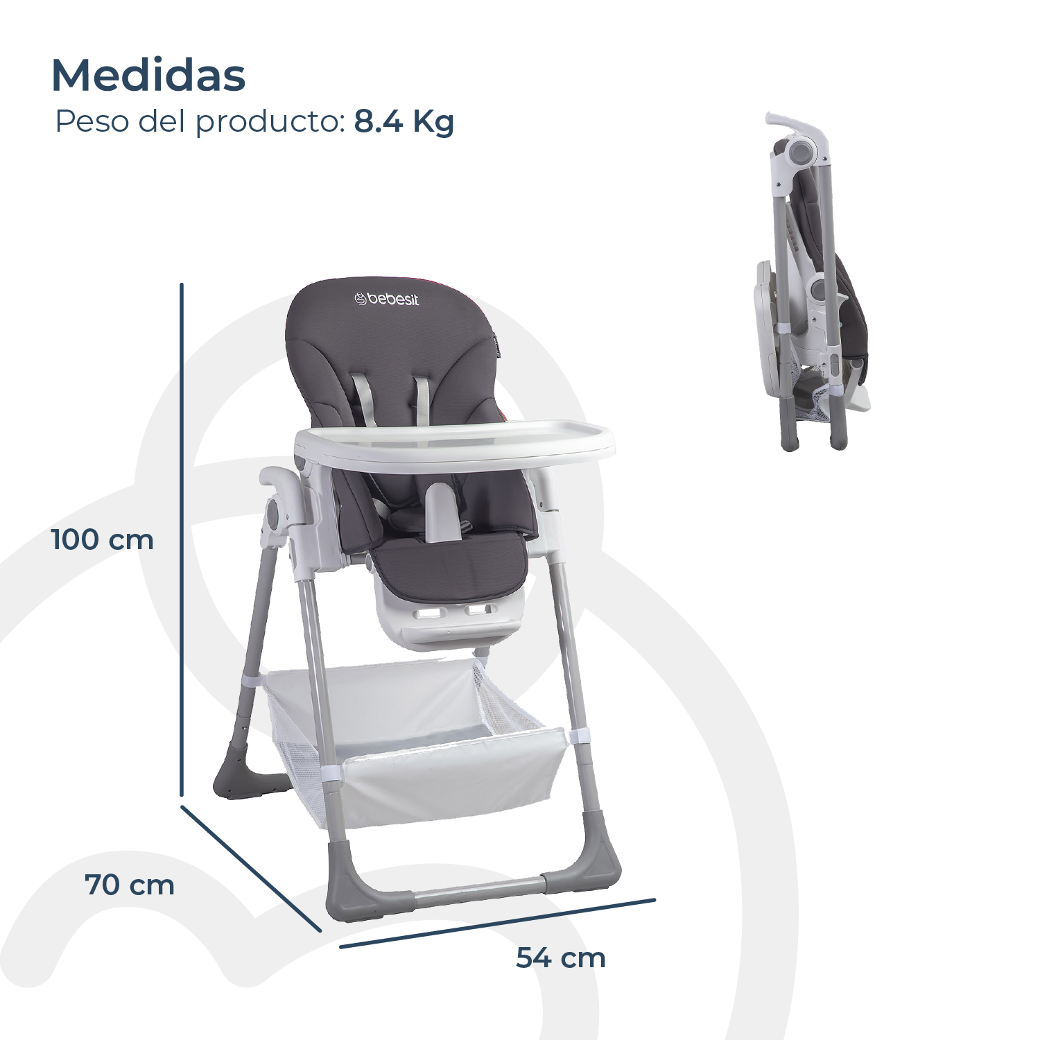 Silla de Comer Snack LX Gris Bebesit-5