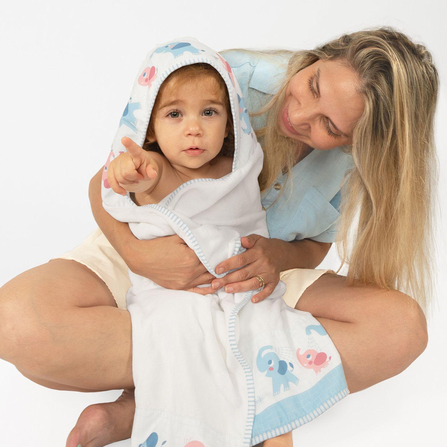 Set de Baño Ducha Elefante y Toalla Rosa Yookidoo-3