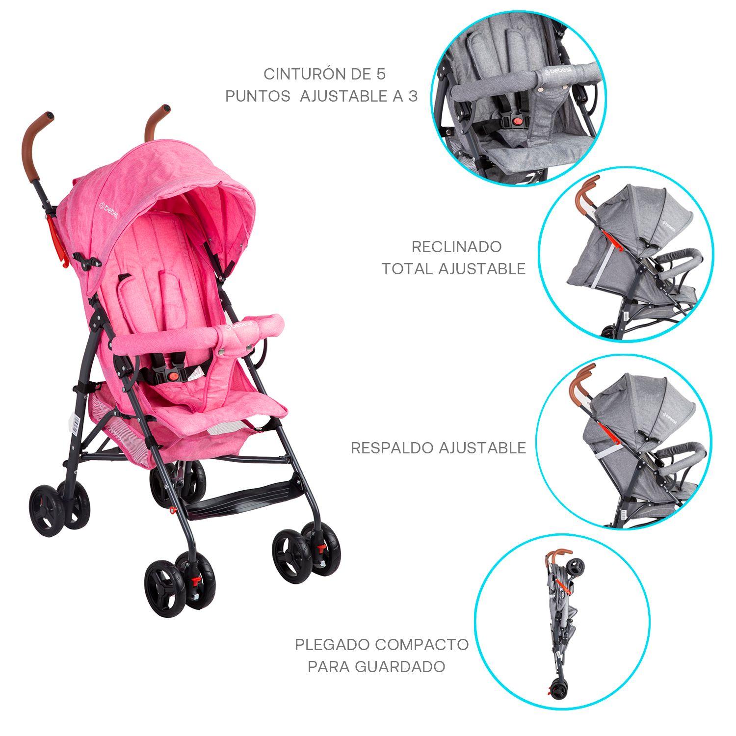Coche Paragua 5126 Rosado-5