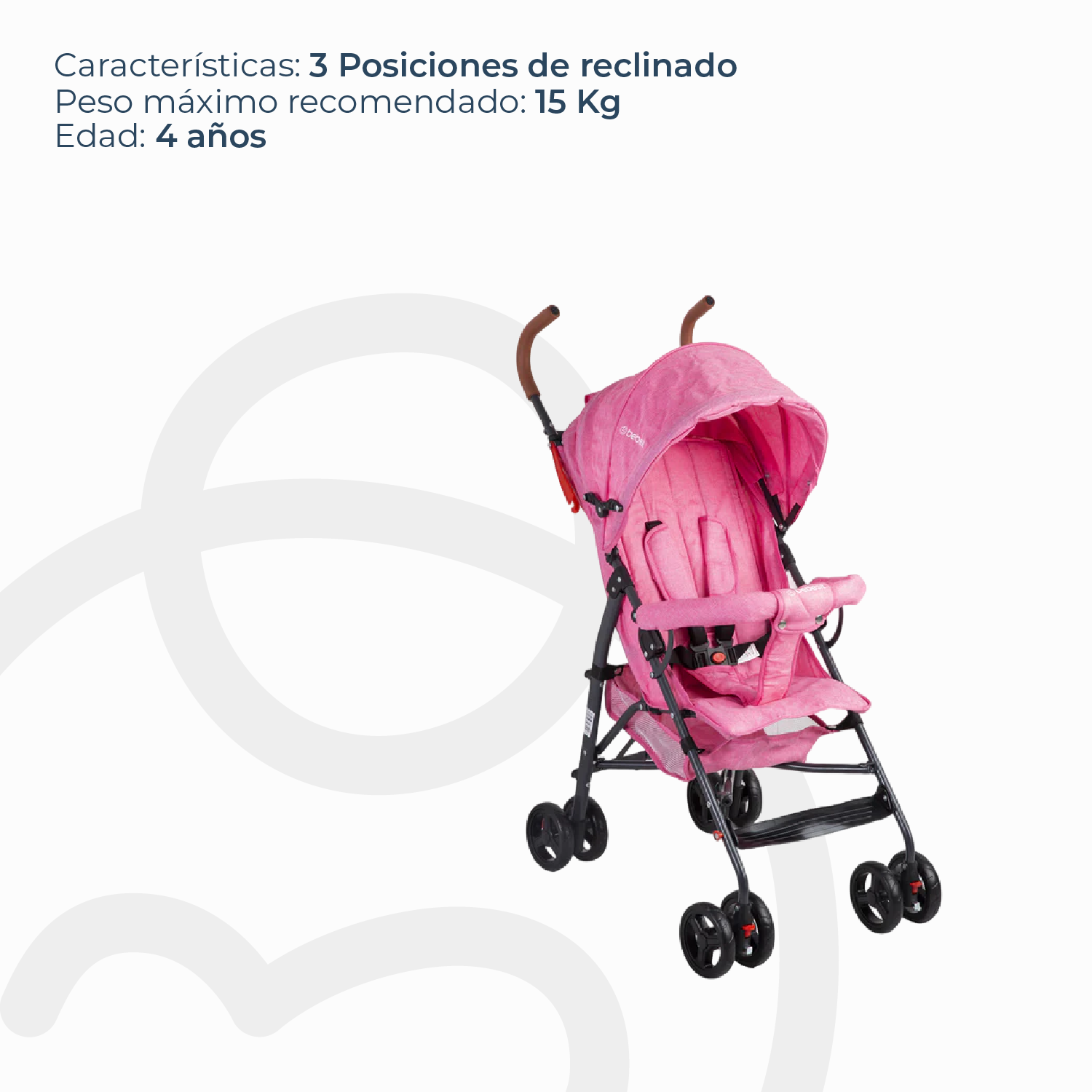 Coche Paragua 5126 Rosado-6