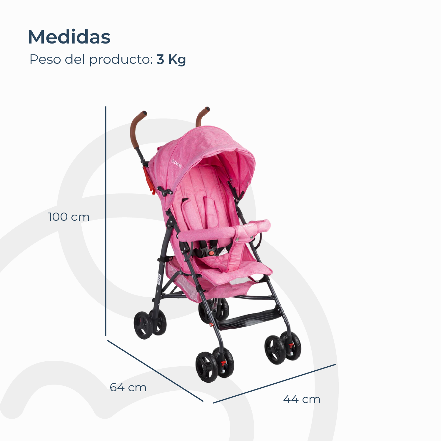 Coche Paragua 5126 Rosado-7