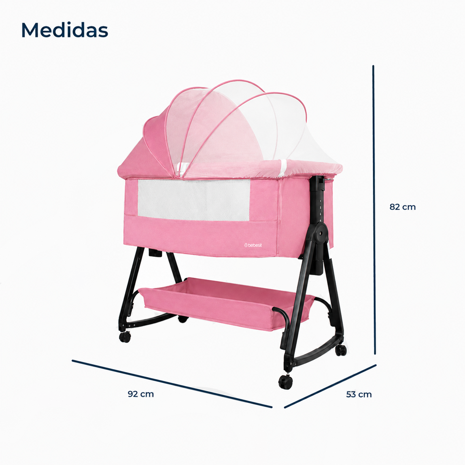 Cuna Colecho Cloud Rosado-8
