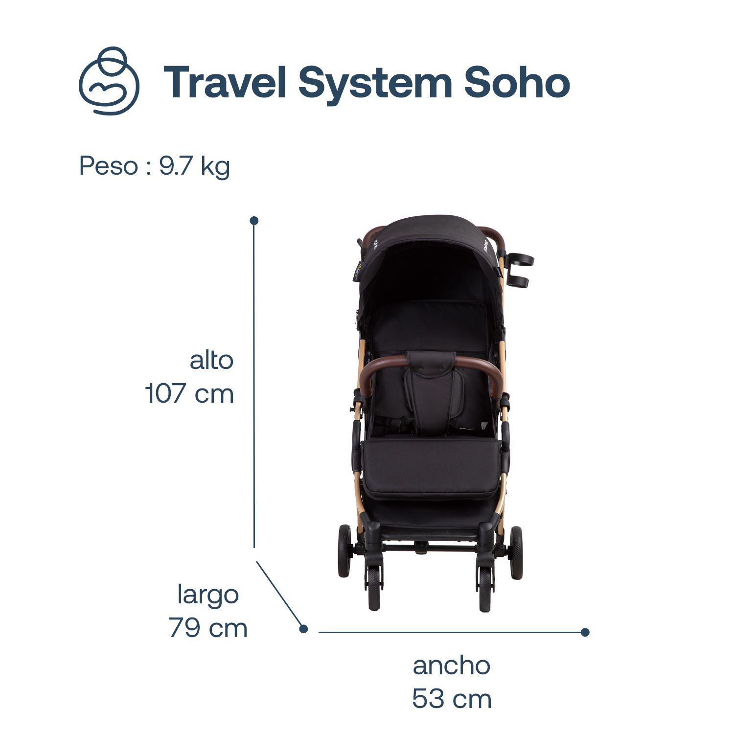 Coche Maleta Compacto Travel System Soho Negro Bebesit-8