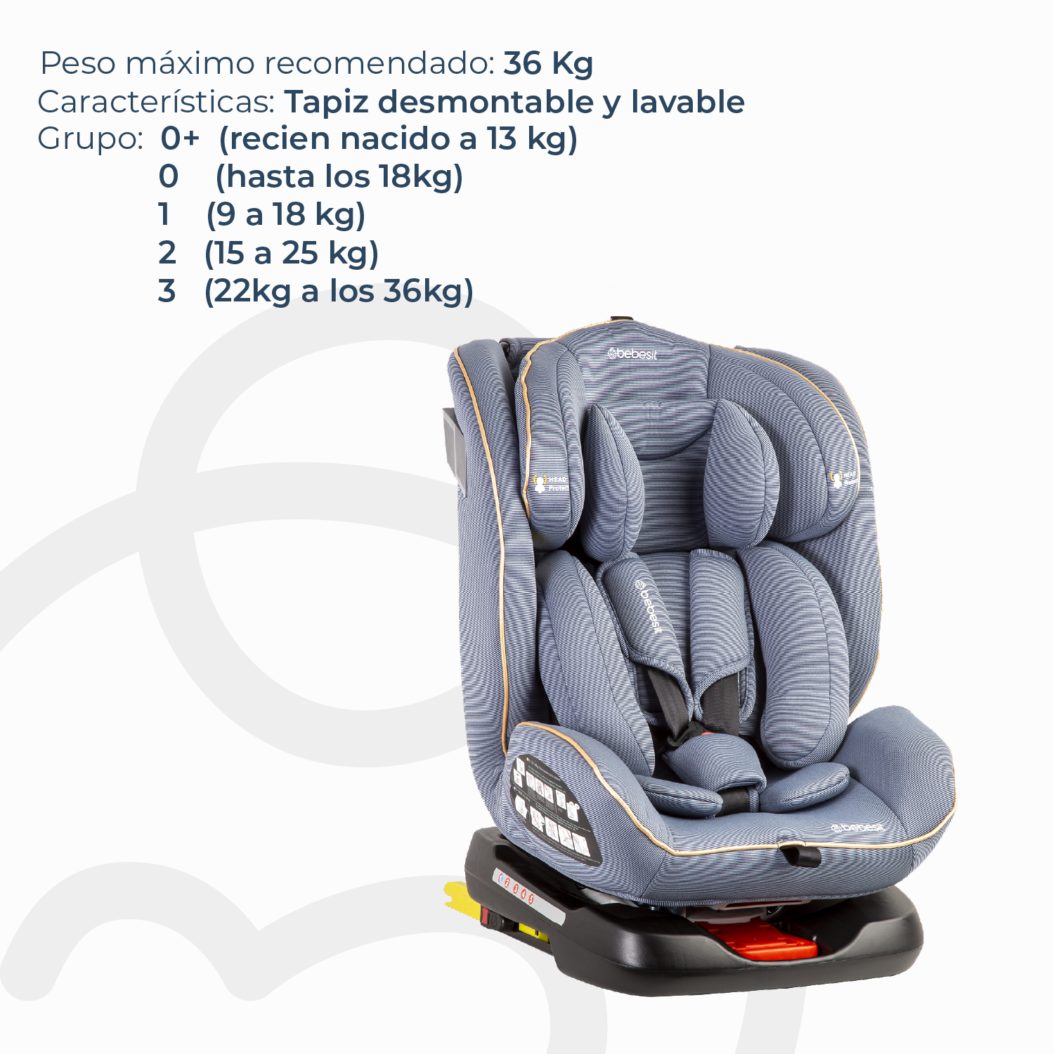 Silla de Auto Convertible Supra 360° Azul Claro Bebesit-2