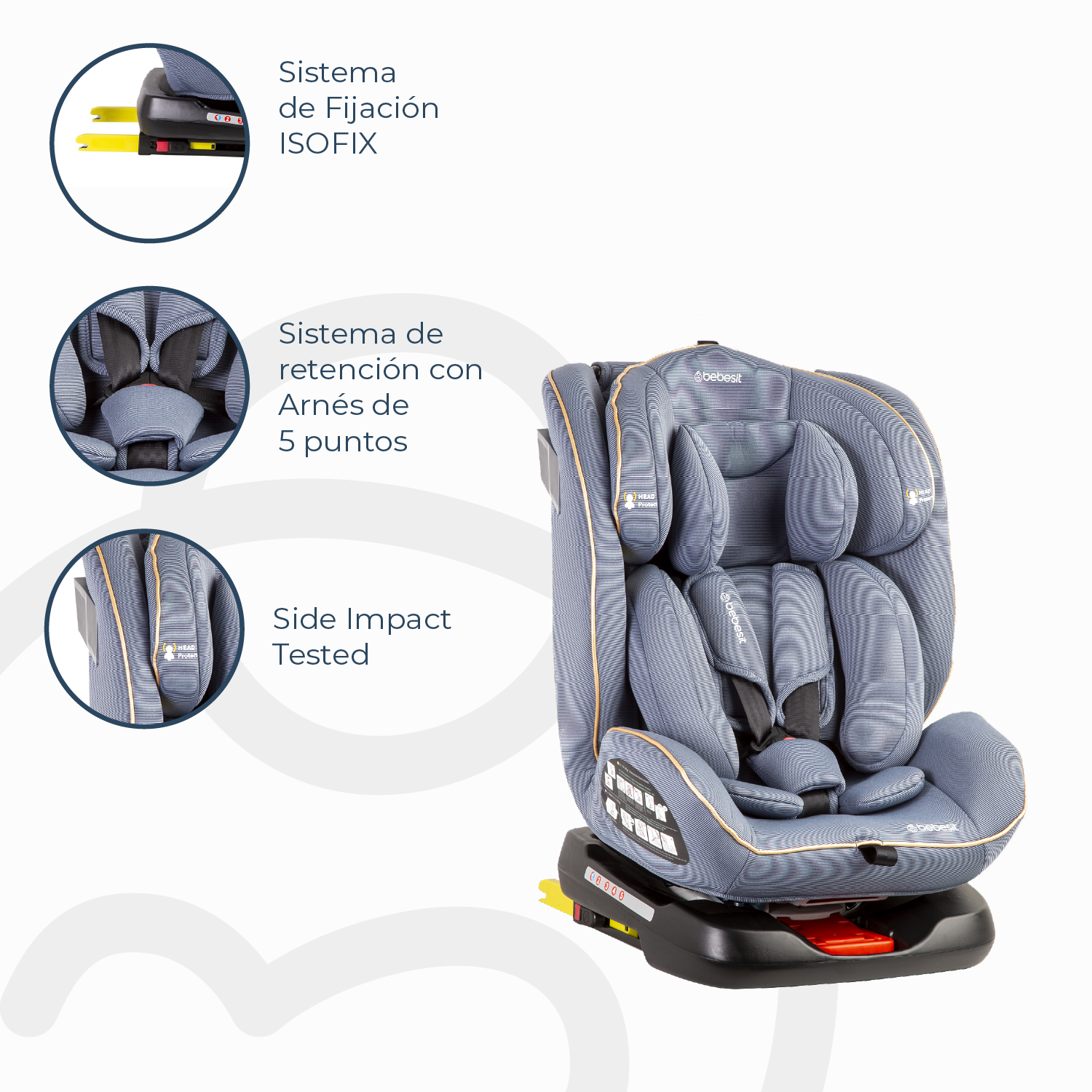 Silla de Auto Convertible Supra 360° Azul Claro Bebesit-3