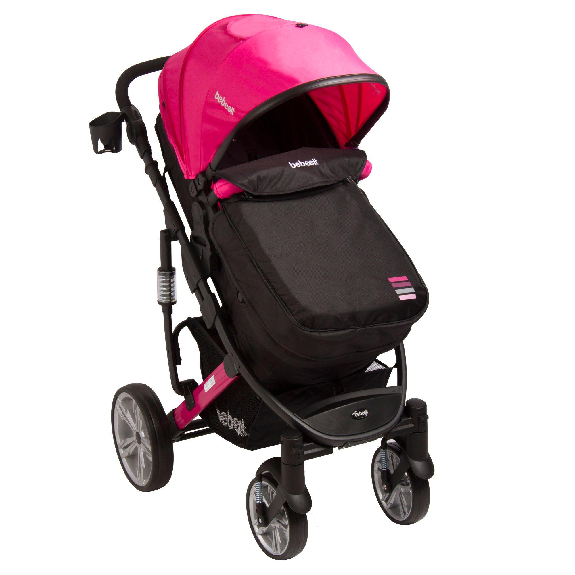 Coche Travel System Quest Negro Rosa Bebesit-1