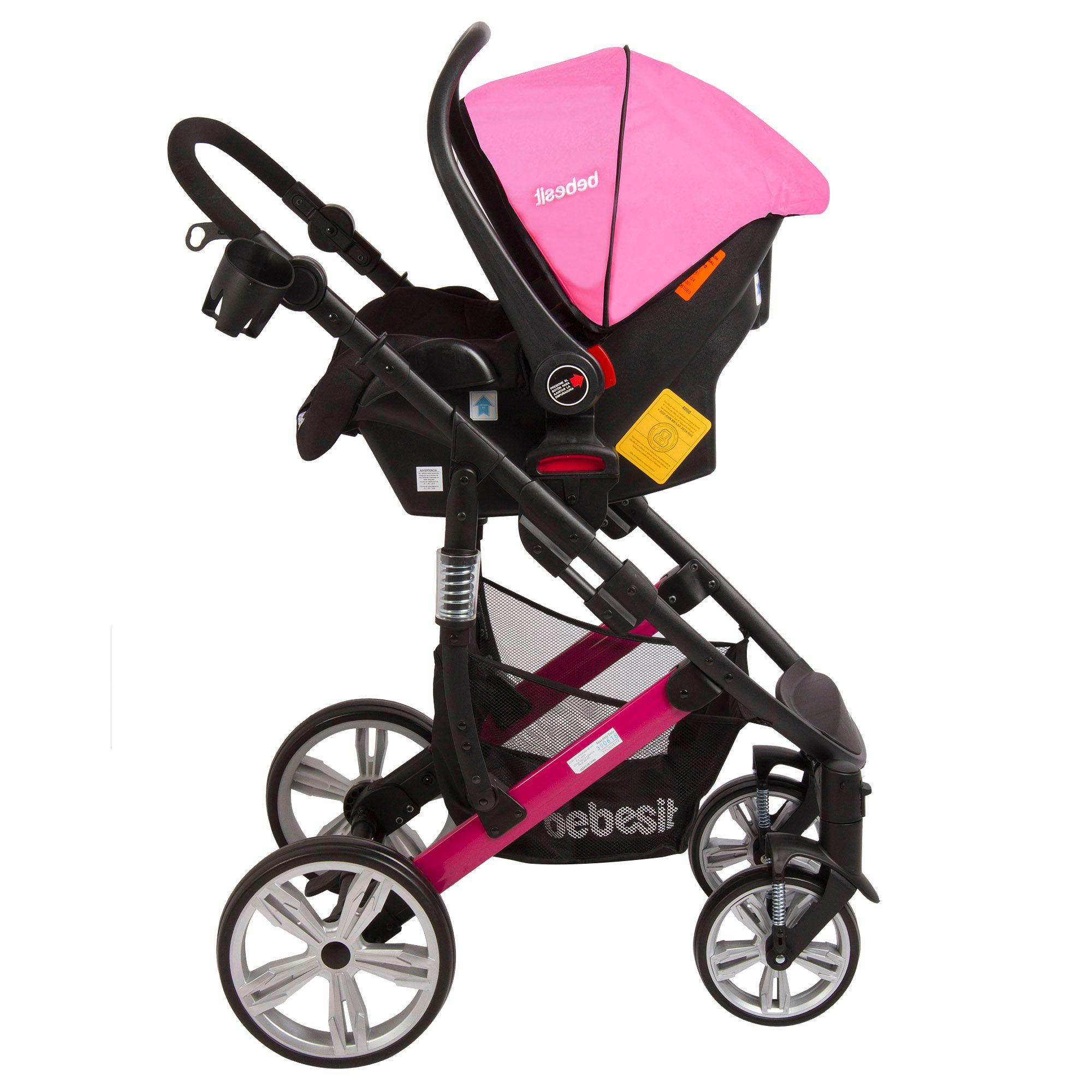 Coche Travel System Quest Negro Rosa Bebesit-2