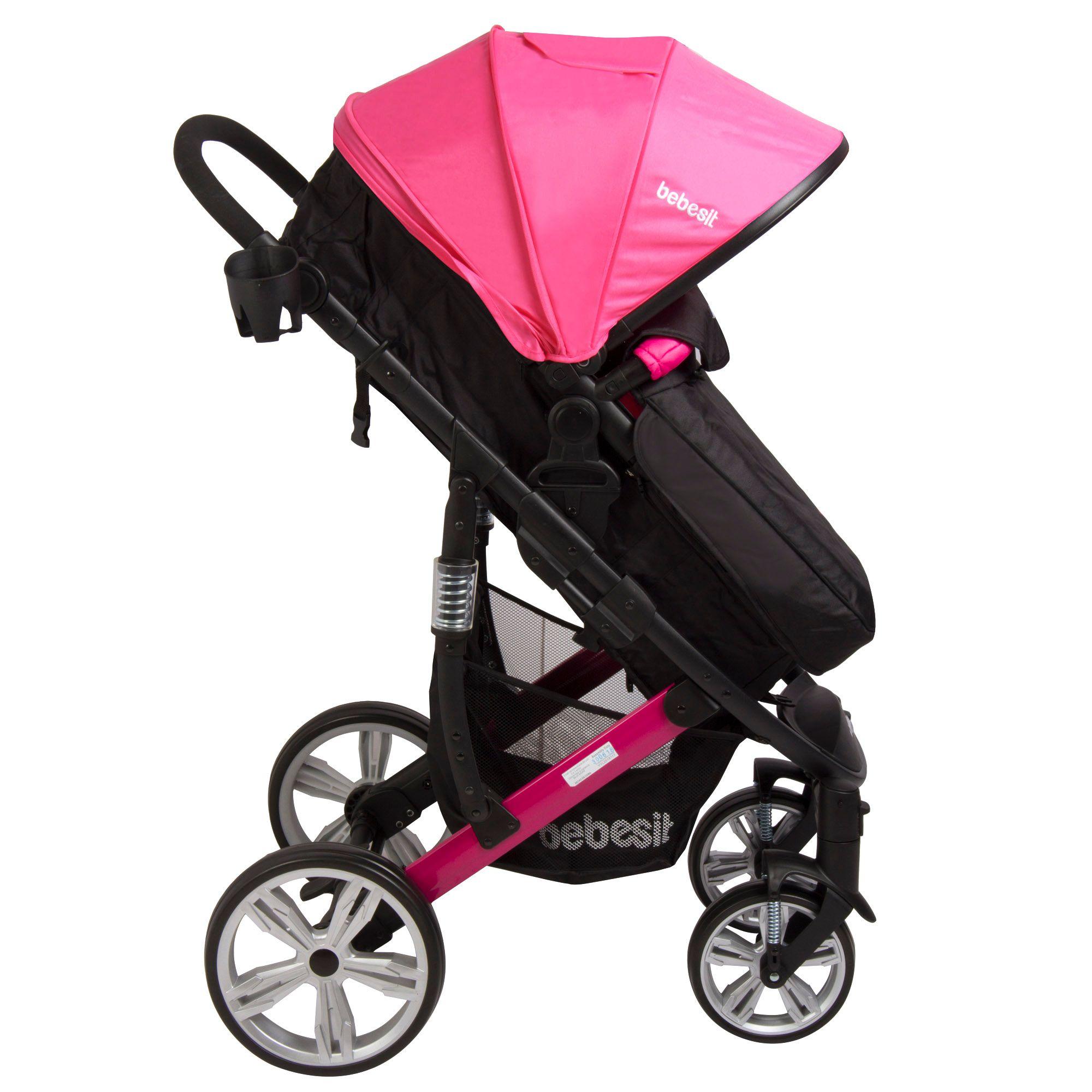 Coche Travel System Quest Negro Rosa Bebesit-3
