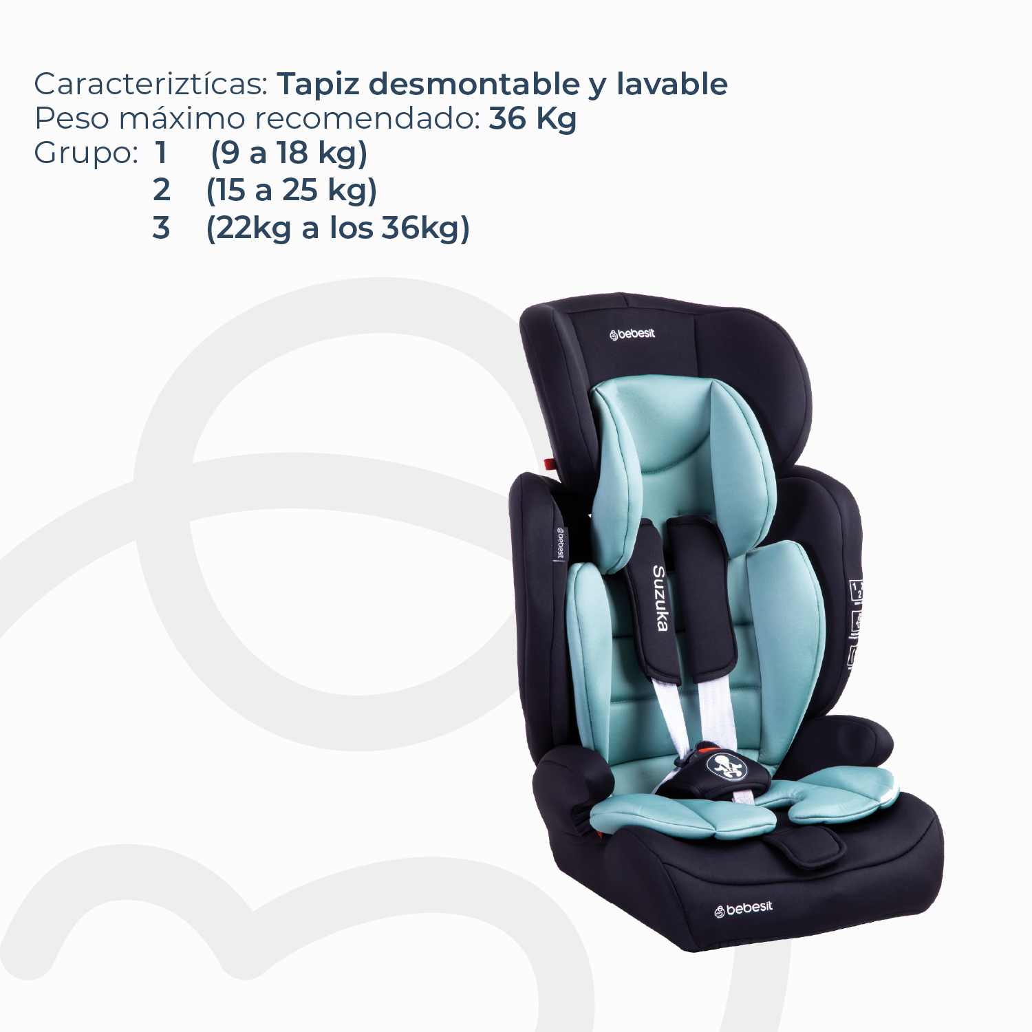 Silla de Auto Butaca Suzuka Verde Bebesit-4