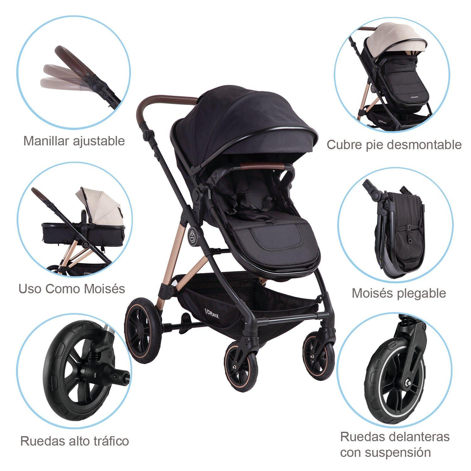 Coche Cuna Travel System Neo Negro Bebesit-5