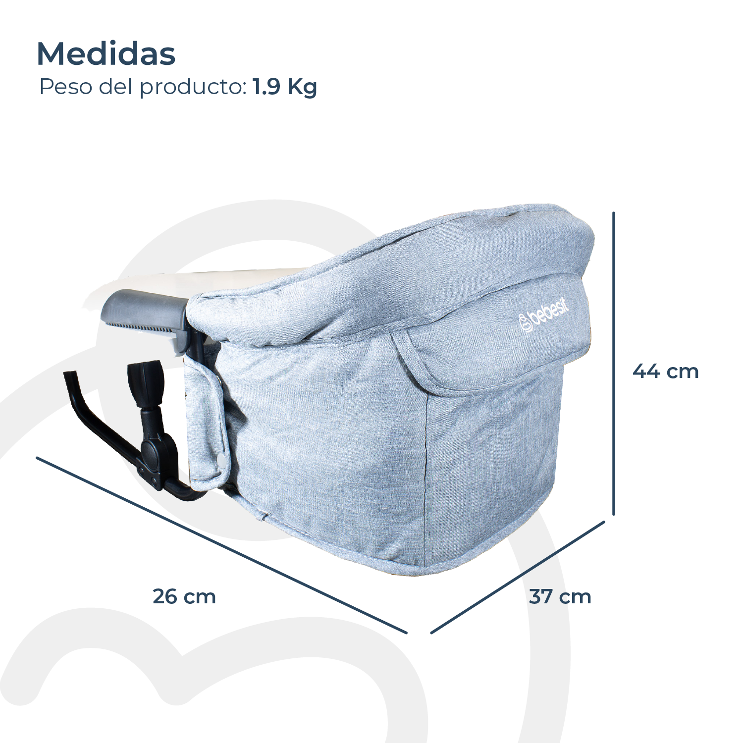 Silla de Comer Eat & Bear Gris Sujeción de Mesa Portable-8