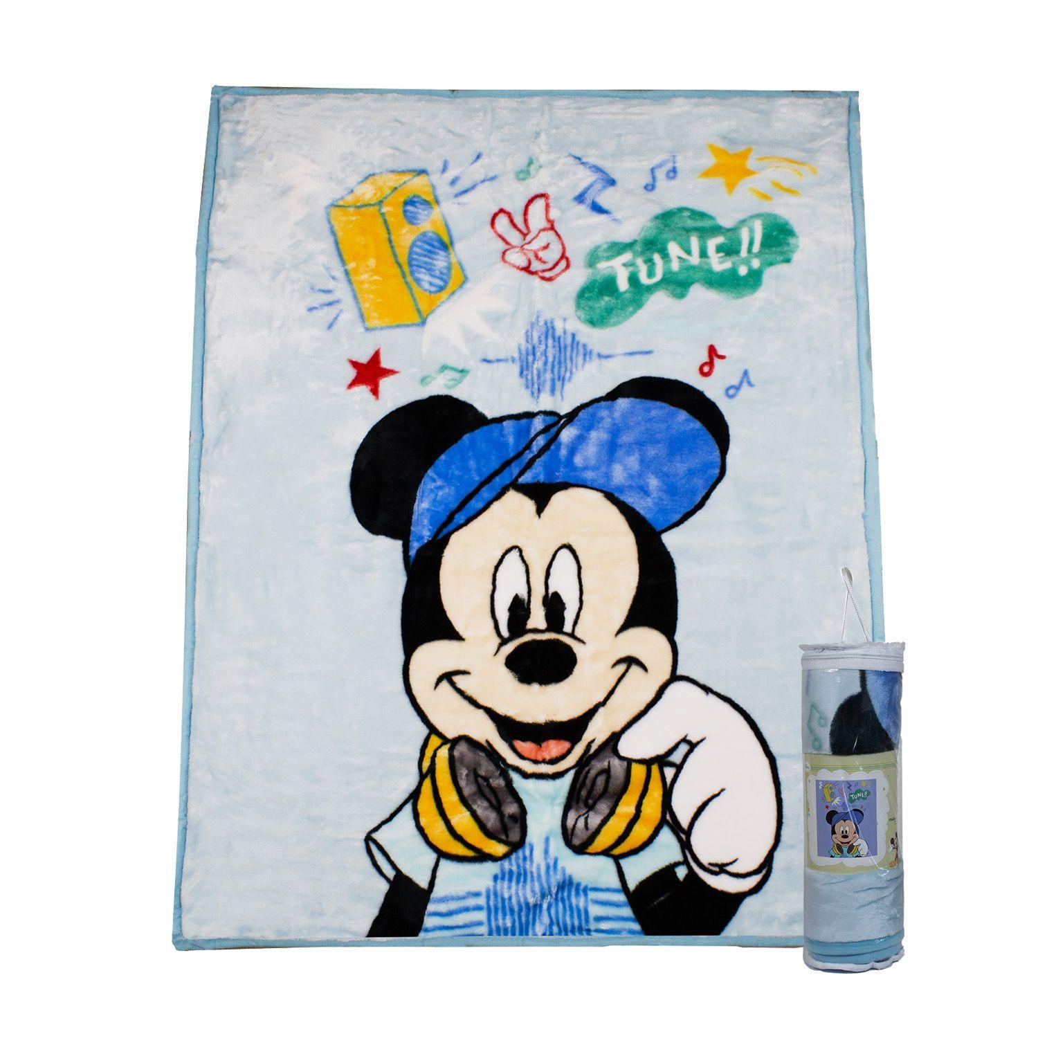 Frazada Ultra Soft Mickey Music 80x110cm Celeste Disney-0