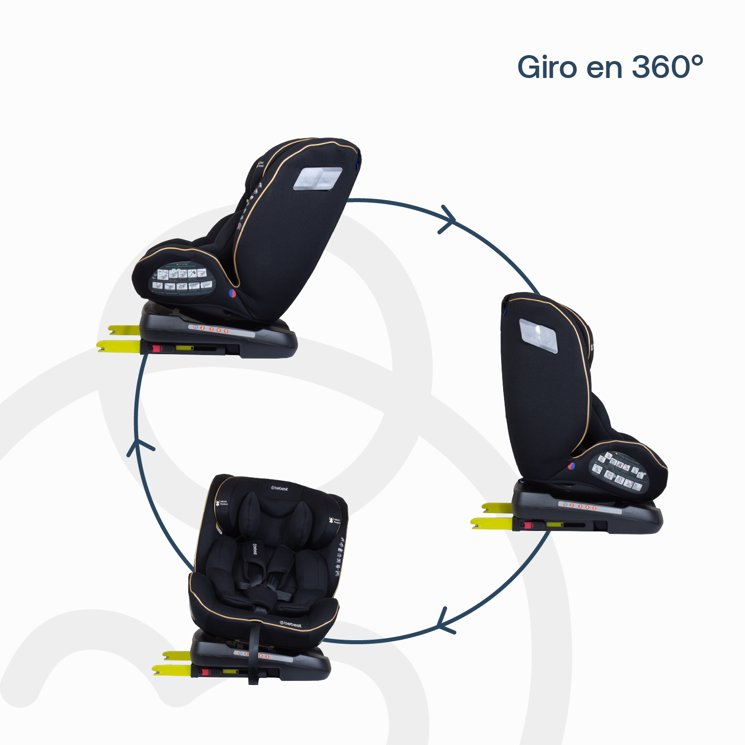 Silla de Auto Convertible Supra 360° Black Gold-5