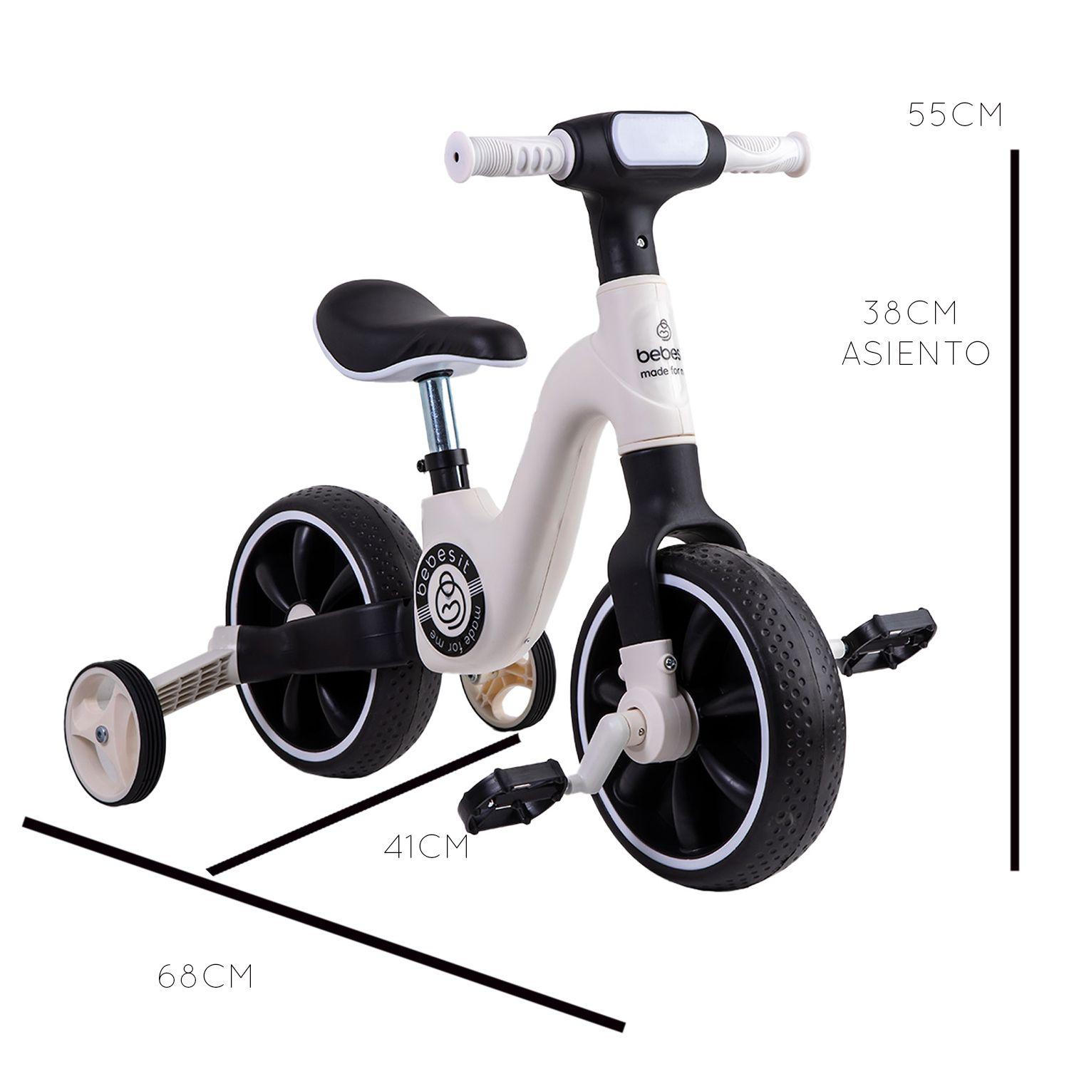 Triciclo Bicicleta Aprendizaje Pedales 2 en 1 XT05 Blanco-3