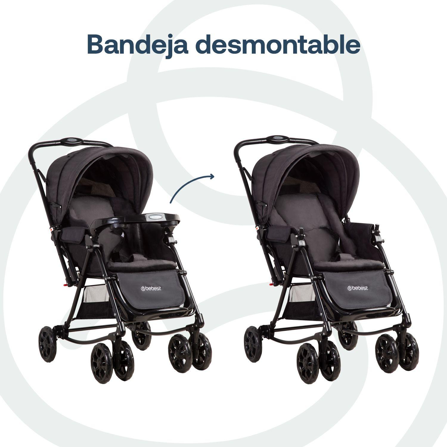Coche Cuna Balancin SX Negro Melange Bebesit-5