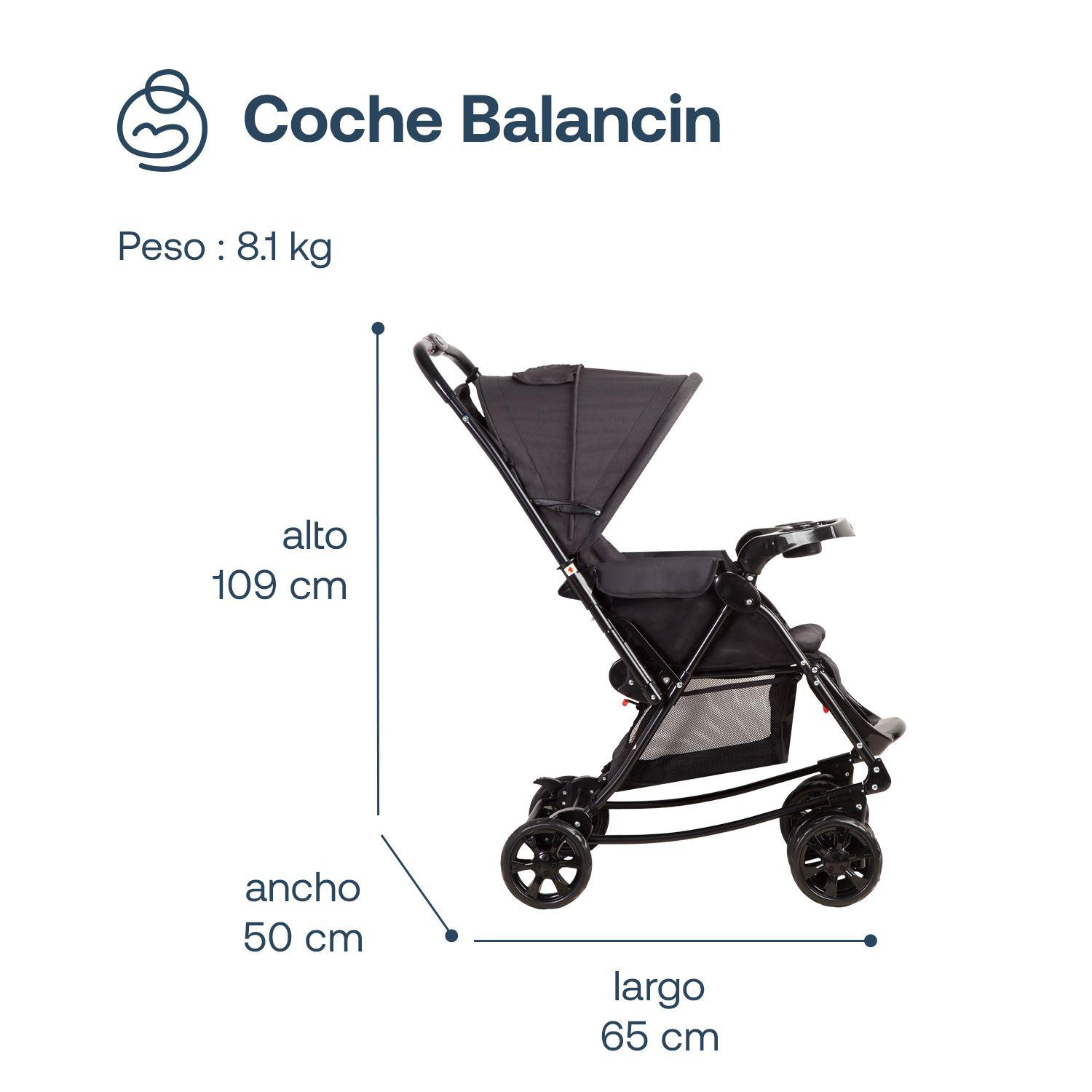 Coche Cuna Balancin SX Negro Melange Bebesit-6