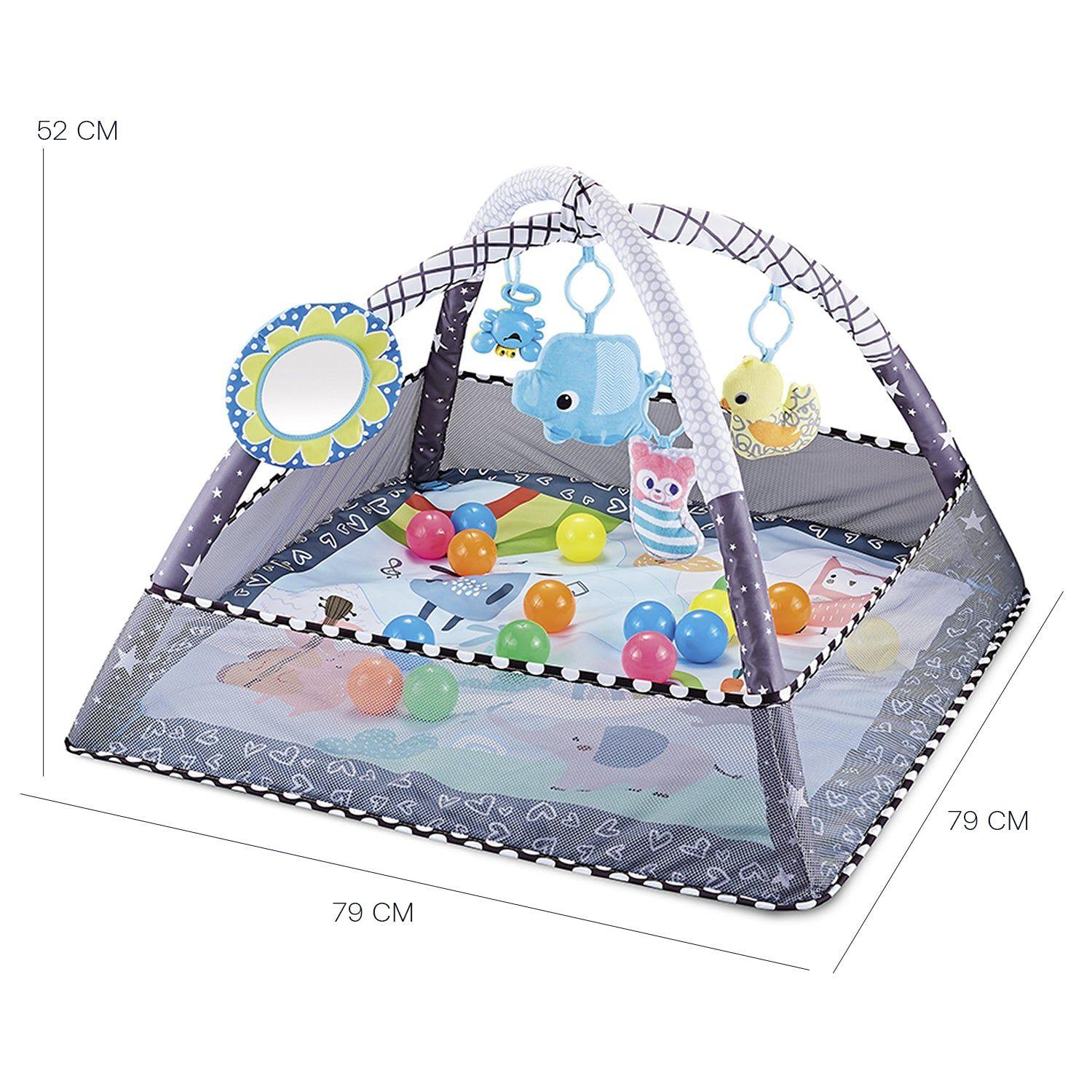 Gimnasio Interactivo y Piscina de Pelotas Bebé Azul Bebesit-1