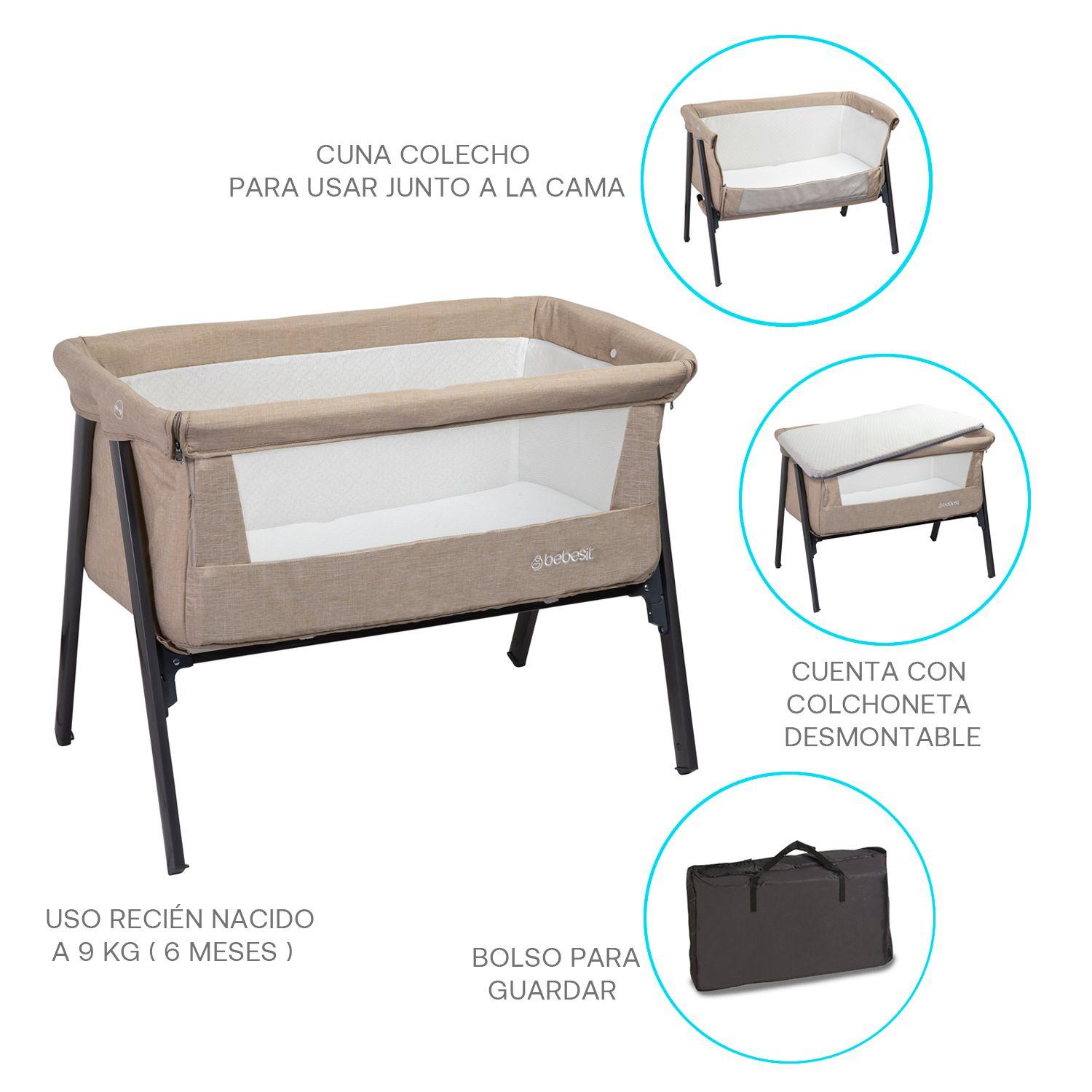 Cuna Colecho Easy Beige Bebesit-5