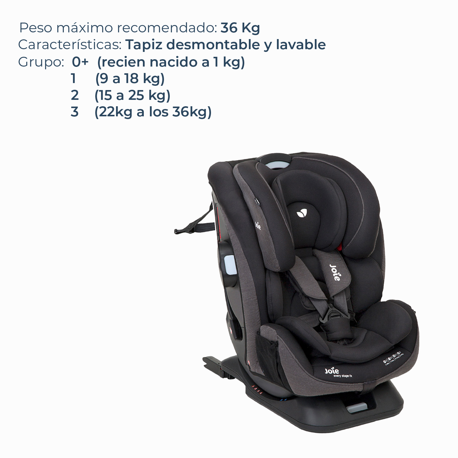 Silla de Auto Joie Convertible Every Stage FX - Coal-2